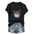 thumbnail image 2 of QUNYINEY Short Sleeve Shirts for Women Easter Casual Crew Neck Pullover Tops Loose Summer Tops for Women, 2 of 4