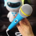 thumbnail image 4 of Two Wired Microphones, 3.5mm Jack Wired Dynamic Microphone, Battery-Free Light, Children's Singing Machine, Household Wired Microphone (Blue + Pink), 4 of 5