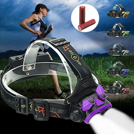 5000Lumens 2x T6 Lanterns & Lights LED Zoomable Headlamp Headlight Head Torch USB Rechargeable 4-Modes with 2Pcs 18650