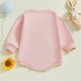 thumbnail image 4 of ZHOGXU Kids Toddler Girls Boys Easter Romper Bunny Letter Embroidery Long Sleeve Round Neck Comfortable Breathable Jumpsuit For Casual Daily Wear,Pink,6-12 Months, 4 of 7