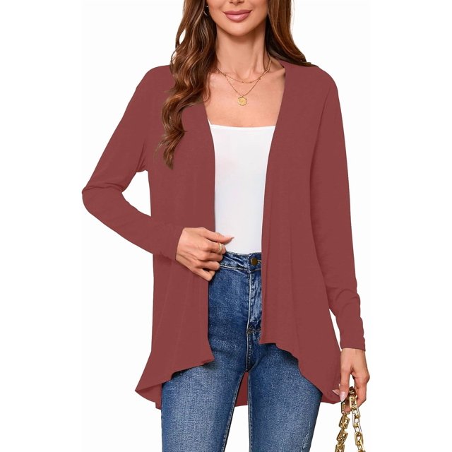Witsmile Women's Lightweight Open Front Cardigans Long Sleeve Soft Casual Drape Fall Cardigan