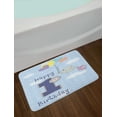 thumbnail image 2 of 1st Birthday Bath Mat, Cute Elephant in the Sky with Hand Drawn Style Balloons Party Theme, Non-Slip Plush Mat Bathroom Kitchen Laundry Room Decor, 29.5 X 17.5 Inches, Sky Blue and Grey, Ambesonne, 2 of 2