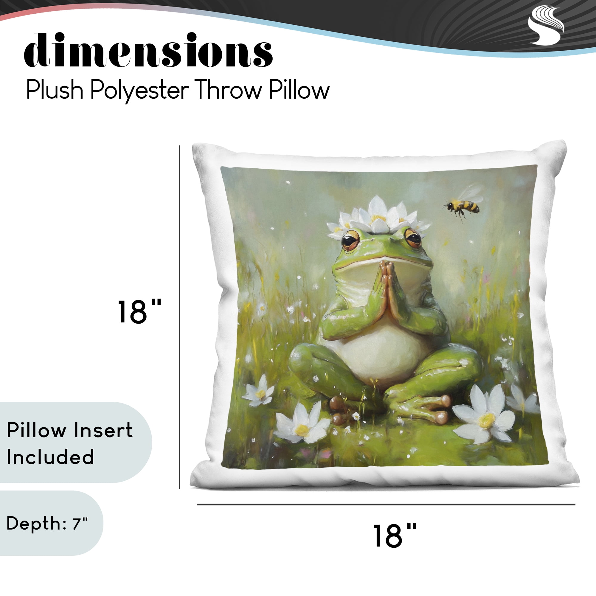 Stupell Industries Buddha Bullfrog Meditation Decorative Printed Throw Pillow, design by Tina LeCour