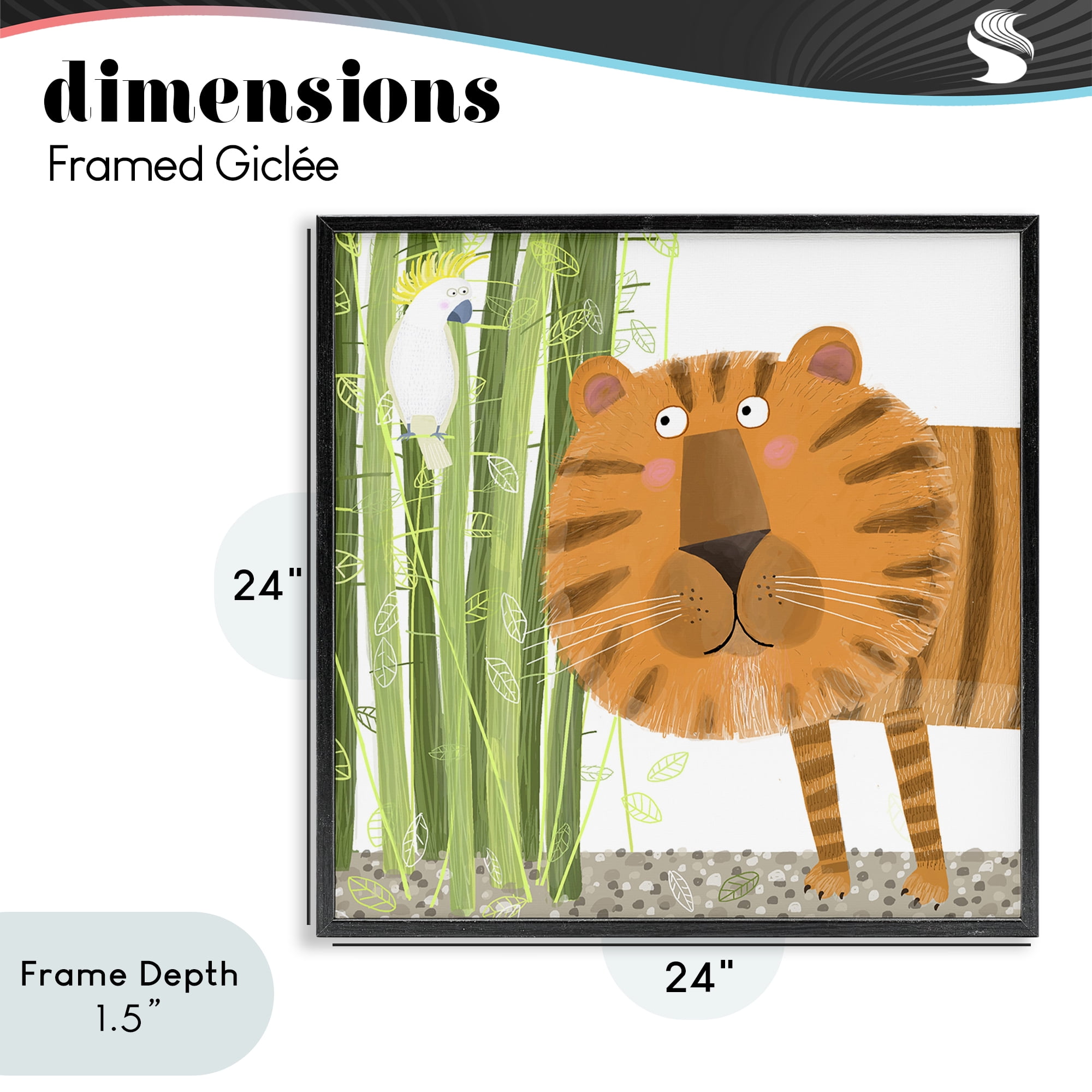 Stupell Industries Bamboo Trees & Tiger Black Framed Giclee Art, design by Carla Daly