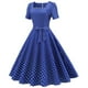 thumbnail image 1 of Gibobby Vestido Causal para Mujer de Verano Vestido de noche de fiesta corto para mujer de la década de 1950 Vestido de mujer con manga de ama de casa(Azul,CH), 1 of 5