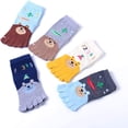 thumbnail image 6 of STONCEL 5 Pairs Toe Socks Cotton Kids Five Finger Socks Cute Cartoon Animal Pattern Socks for Boys Girls 3-12 Years, 6 of 12