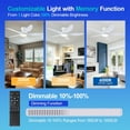 thumbnail image 5 of BayDay 13" Ceiling Fan with LED Light & Remote, Modern Bladeless Flush Mount Fan, Stepless Dimming, 3-Color Temperature, Quiet, Easy Install for Bedroom, Kids Room, Study, Black, 5 of 6