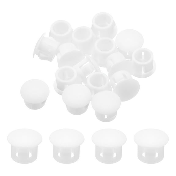Uxcell 32Pcs 7mm(1/4') White Round Hole Plugs Nylon Plastic Flush Type Hole Plug Insert End Cap for Locking Hole Tube
