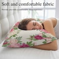 thumbnail image 5 of Pink Flowers Pillow Covers, Linen Long Throw Pillow Case, Spring Floral Farmhouse Botanical Rustic Holiday Pillow Protector Decorative Cushion Cover for Living Room/Bedroom 24" x 36", 5 of 8
