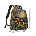 thumbnail image 2 of Honeii Starry Sky Moon Sunflower Print Backpack for School,15.6 inch Laptop Back Pack for High School and College Students, Waterproof Computer Bookbag-One Size, 2 of 6