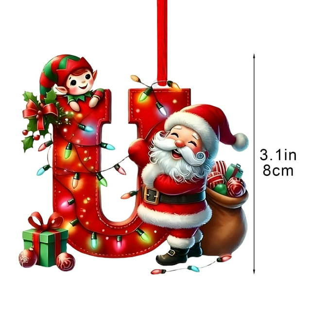 Decoraciones de Árbol de Navidad 26 Letra Colgante Regalo Decorativo Familia Colgantes de Fiesta de Navidad