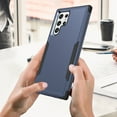 thumbnail image 3 of ELEHOLD Hybrid Case for Samsung Galaxy S23 Ultra 6.8"  Rugged Shockproof Anti-Scratch Anti-Fingerprint Protective Cover for Samsung S23 Ultra 6.8 Inch,Navy/Black, 3 of 5