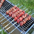 thumbnail image 2 of 10 Pack Kabob Skewers Sticks,Casewin Kabob Skewers, 15" Metal Kebab Skewers Flat Long Stainless Steel Wide Reusable BBQ Barbecue Shish Kabob Sticks Skewers for Grilling Meat Shrimp Chicken Vegetable, 2 of 6