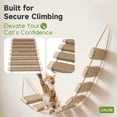 thumbnail image 3 of 22in Outdoor Cat Tree & Bridge, Multi-Level Cat Ladder with Sisal Rope,  Climbing Frame, Scratch Post, Perch & Play Tower for Indoor/Outdoor Cats, Parrots & Small Pets (Wood, 22in), 3 of 6
