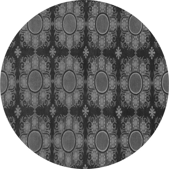 Ahgly Company Indoor Round Abstract Gray Modern Area Rugs, 7' Round