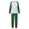 thumbnail image 5 of Inevnen Christmas Pajamas for Family Long Sleeve Tree Print Tops + Plaid Trousers Set, 5 of 6