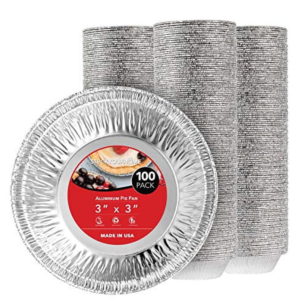 Disposable 3" Aluminum Foil Mini Pie Pans (100 Count) by Stock Your Home