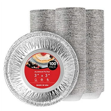 Disposable 3" Aluminum Foil Mini Pie Pans (100 Count) by Stock Your Home
