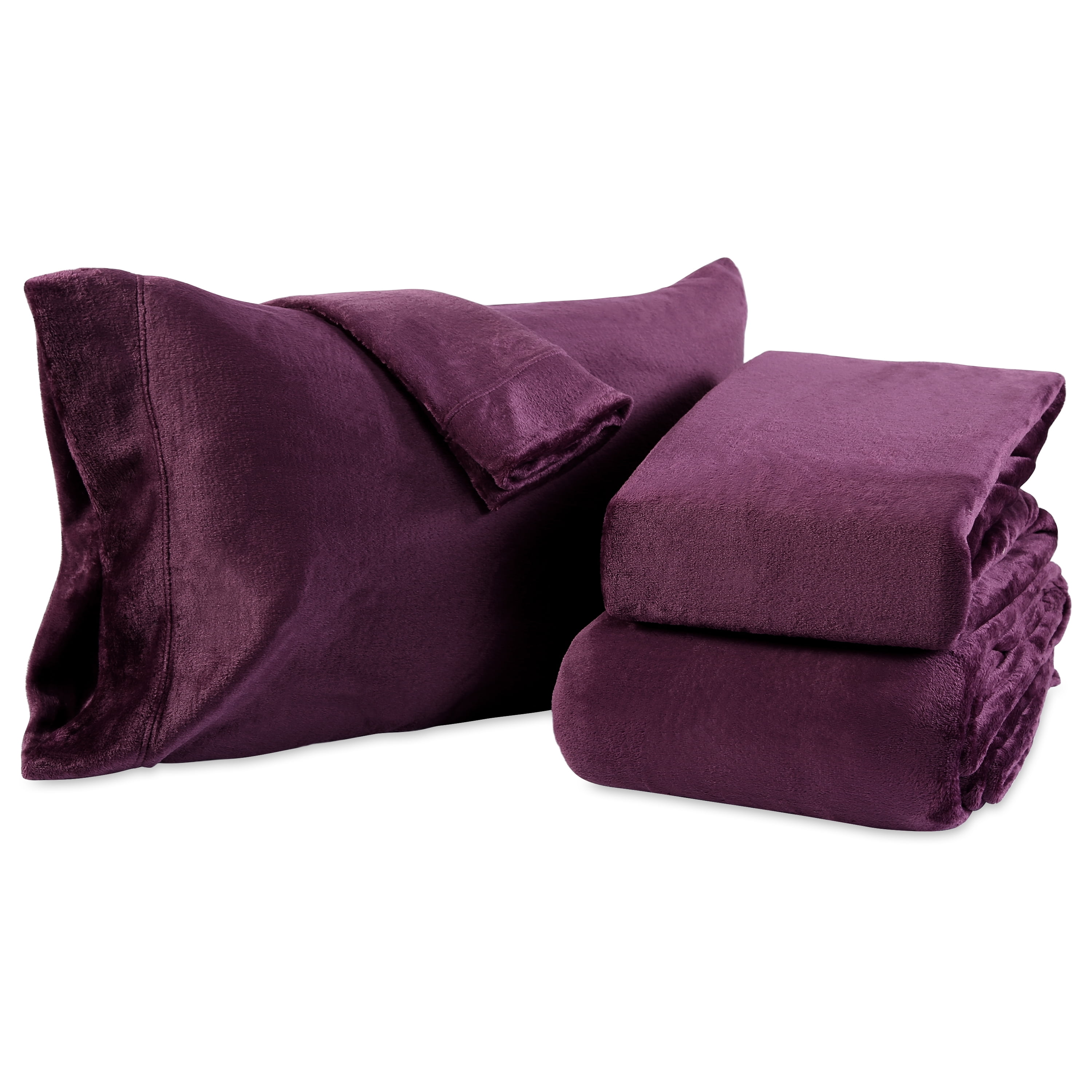 Berkshire Blanket VelvetLoft Ultra Soft Luxury Plush Blanket King Eggplant 