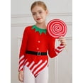 thumbnail image 2 of iiniim Kids Girls Candy Cane Fancy Dress Stripes Santa Helper Leotard Gymnastics Dance Bodysuit Red 6, 2 of 7