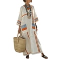 thumbnail image 4 of Levmjia Womens Striped Maxi Dress V Neck Casual Beach Cover Up Boho Kaftan with Pockets Flowy Crinkle Fabric loose Summer Vacation Outfit, 4 of 5