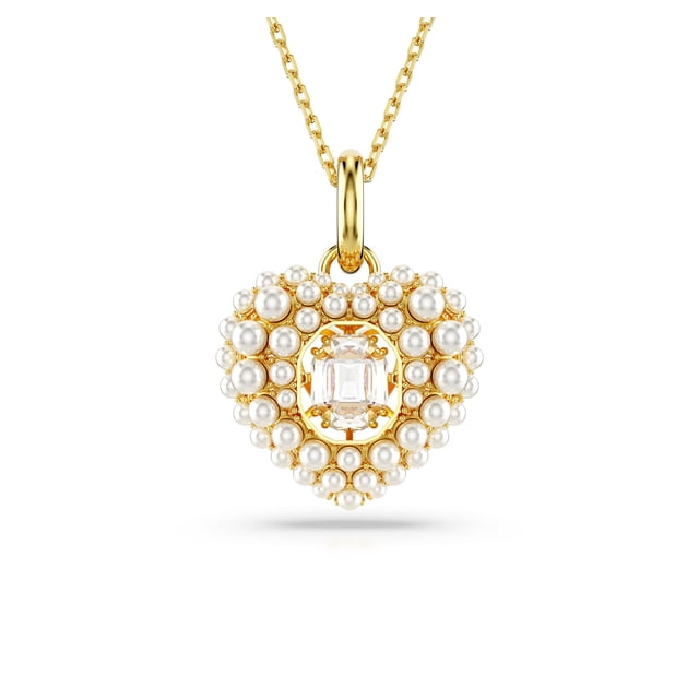 Collar con colgante Idyllia de Swarovski en forma de corazón con piedra octogonal transparente
