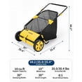 thumbnail image 7 of Push Lawn Sweeper, 30-Inch Manual Collector, 10 cu ft Heavy-Duty Mesh Bag, Wheel-Driven, 10-Level Adjustable Height for Lawn, Leaves, Outdoor Debris – Yellow, 7 of 7