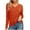 Orange, variant on Diufon Womens Cotton Sweaters Fall Casual Solid Color Blouses V Neck Long Sleeve Blouses