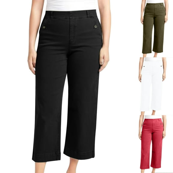 jtjvou Womens Jeans Mid High Waisted Wide Leg Baggy Hem Jeans Trendy Casual Denim Pants with Pockets Plus Size Trousers Green L