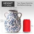 thumbnail image 4 of Blue and White Vintage Round Flower Vase with 2 Handles, Chinoiserie Floral Vase, Retro Ice Cracked Ceramic Large Vases for Home Decor, Living Room, Grand Millennial Chinoiserie Decor, 7.7 Inch, 4 of 14