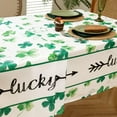 thumbnail image 4 of St. Patrick''s Day Rectangle Tablecloth, 60 x 102 Inch Waterproof Lucky Shamrock Table Cloth, Washable Green Clover Table Cover for Holiday Party Picnic Dinner Decor, 4 of 6