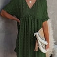 thumbnail image 6 of Summer Dresses for Women Solid Color Comfort Chiffon Dress T-Shirt, 6 of 7