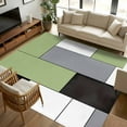thumbnail image 3 of Sage Green Grey Geometric Area Rugs 8x10 for Living Room, Modern Black White Abstract Art Non Slip Washable Rug Runner, Low Pile Indoor Floor Carpet Mat Bathroom Rugs for Bedroom, Kids Room, 3 of 9
