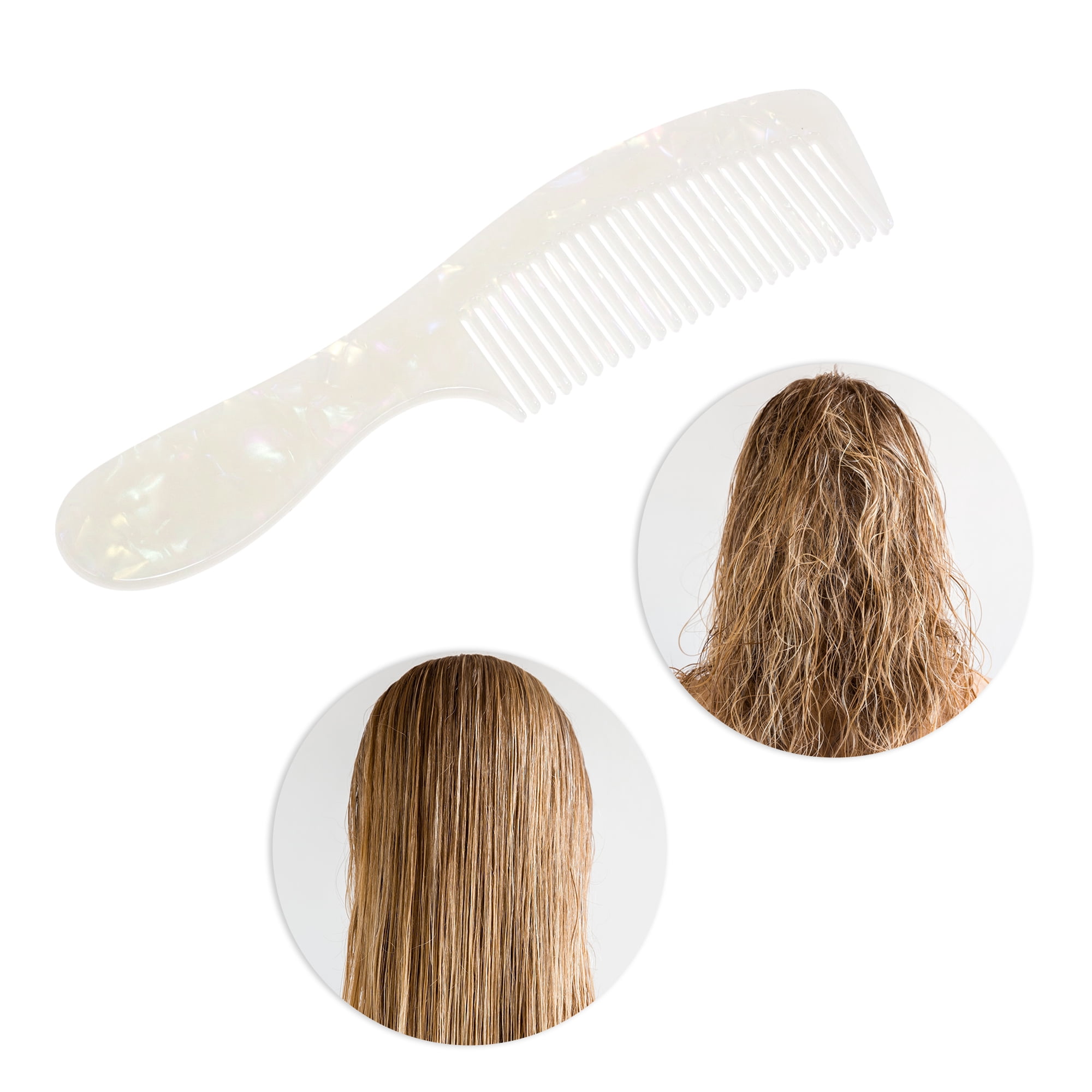 Unique Bargains 1 Piece Women Durable Hair Straightening Comb for Curly Hair White