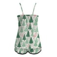 thumbnail image 5 of XIAONU Womens Pajamas Set Christmas Tree Print Festive Loungewear Set Loose Fit Spaghetti Top And Elastic Waist Shorts Sleepwear, 5 of 5