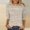 Khaki, variant on Zysthvn Casual Women Tops Summer 3/4 Sleeve Plus Size Tunic T Shirts for Women Crew Neck Loose Fit Printed Lightweight
