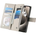 thumbnail image 4 of Funda cartera GANGXUN para iPhone 15 Pro Max , cuero PU con tarjetero, cremallera, correa de mano, soporte y protección 879°, 4 of 6