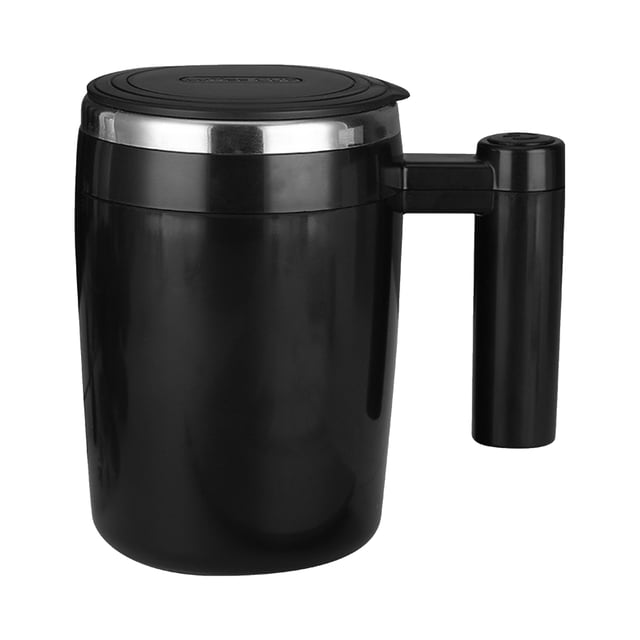 Irfora Taza autoagitadora de 380 ml con tapa Agitación magnética automática Taza de café eléctrica de acero inoxidable Taza de café automezclante para café Leche Cacao Chocolate caliente Té Irfora Vaso mezclador eléctrico