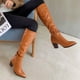 thumbnail image 1 of Botas cálidas de otoño e invierno, punta estrecha, tacones altos gruesos y botas finas hasta la rodilla para mujer Wmkox8yii  hfjk988, 1 of 9