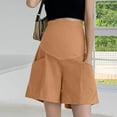 thumbnail image 4 of pstuiky Maternity Biker Shorts Women Plus Size High Waist Stretch Breathable Adjustable Waistband Casual Wear Pregnancy Pants Pregnancy Workout Shorts, 4 of 5