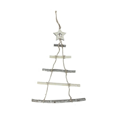 21.5” Natural 5-Tier Wall Hanging Twig Tree with Star Christmas