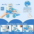 thumbnail image 5 of JieC Rainbow Unicorn 4 Size Adjustable Light up Roller Skates for Girls Boys for Kids,Blue, 5 of 8