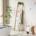 thumbnail image 4 of 6-Tier Blanket Ladder for Living Room, Blanket Quilt Ladder Rack Rustic Decorative Towel Holder, Wall Leaning Blanket Ladder Shelf Storage Farmhouse Decor for Bedroom Bathroom, Natural, 4 of 15