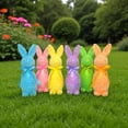 thumbnail image 6 of 1/6PCS Easter Decorations Flocked Rabbit Decorative Figurines, Easter Rabbit Decor for Spring Indoor Table Decorations Rustic Farmhouse Decor for Easter Gift, 6 of 9