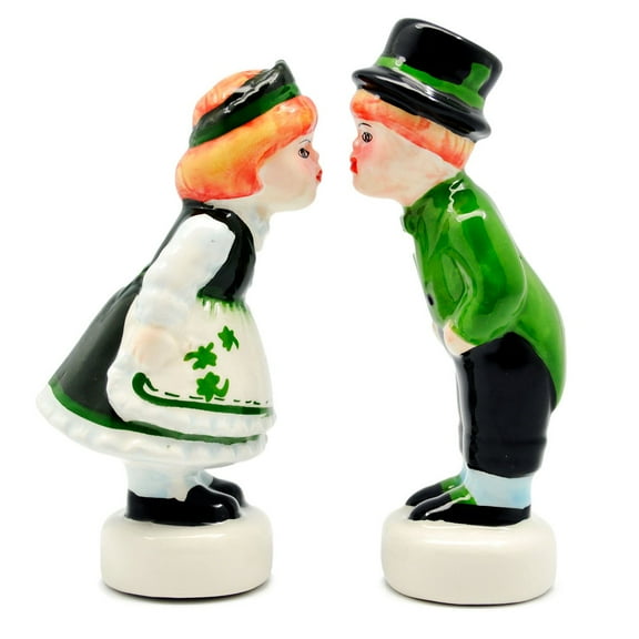 Oktoberfest Haus Multicolor Ceramic Standing Irish Boy and Girl Salt and Pepper Set