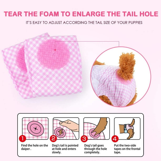 Rongmo Disposable Dog Diapers Female Doggie Diapers Other Pink