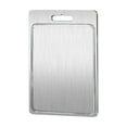 thumbnail image 2 of Opvise 304 Stainless Steel Double-Sided Cutting Board – Brushed Surface, Dual Zone Meat & Vegetable, Durable & Easy Clean, Multiple Sizes (S/M/L/XL/2XL), 2 of 8