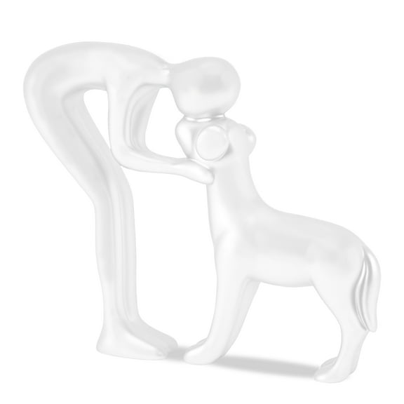 Unique Bargains Dog Statue Decorations Cute Dog Decor for Office Living Room White