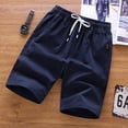 thumbnail image 4 of Abcnature Men's Athletic Shorts, Sports Gym Running Short Pants, Men's Shorts, Made Of Pure Cotton Fabric Are Thin And Breathable, Cargo Casual Hiking Shorts Blue 3XL, 4 of 5