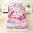 thumbnail image 3 of Erosebridal Unicorn Gifts Twin Sheet Sets For Unicorn Lover,Pink Magic Animal Bedding For Kids Girls 3-Piece, 3 of 6